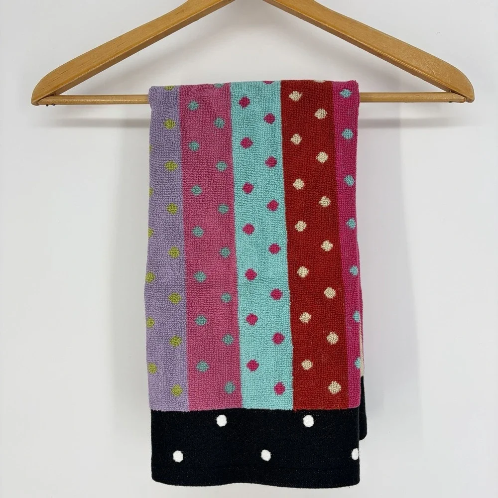 Mackenzie-Childs Stripe & Dot Confetti Hand Towel 20 x 30 Polka Colorful New